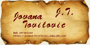 Jovana Tovilović vizit kartica